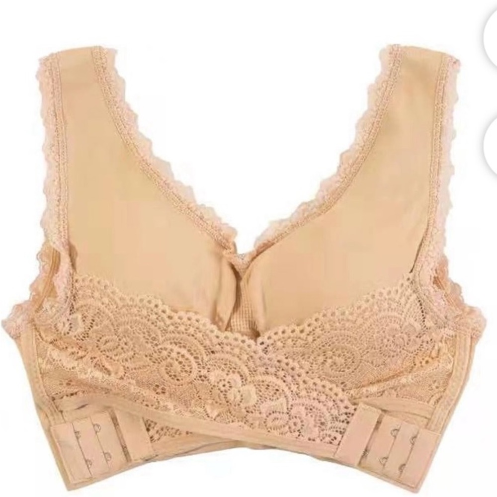 Comfy Corset Bra Front 2xl Nude Cross Side Buckle Lace